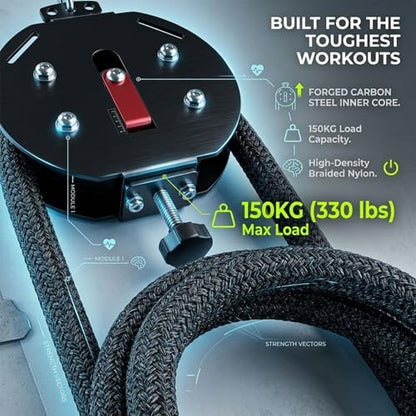 Indoor Outdoor Endless Rope Climbing Machine With Adjustable Tension For Travel Fitness Portable Suspension Trainer For Full Body Strength HIIT Workouts Anywhere