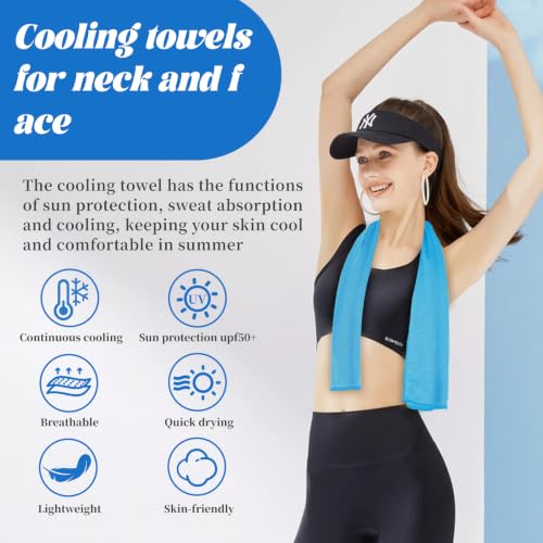 PAWPRO 4 Packs Soft Breathable Cooling Towels for Neck and Face(40"x12") - color: Multicolor-2