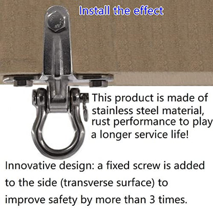 2-Pack Stainless Steel Swing Hangers, Anti-Rust Heavy Duty Hanger, Slient Bearing 180° Rotary Swing, 1500LB Wooden Concrete Playground Yoga Hammock Chair, Sandbag Porch Swing Frame