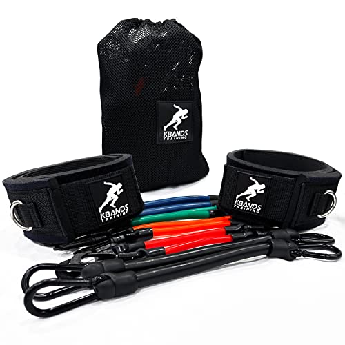 Kbands | Speed and Strength Leg Resistance Bands | Includes Speed 101 and Agility FX Digital Training Programs - Sizes for Youth, Intermediate, and Advanced Athletes - color: Black, Blue, Green, Red, Orange