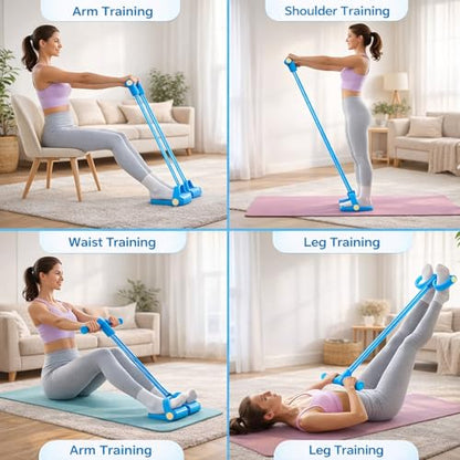 Pedal Resistance Bands with Handles, 6 Tube Exercise Bands for Full Body Workout, Home Gym Strength Training Equipment, Sit Up Pull Rope Fitness Band for Women and Men