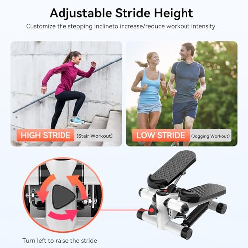 Steppers for Exercise at Home, Mini Stepper with Resistance Bands for Full Body Workout, Portable Stair Stepper for Home, Smooth and Quiet, Stepper Machine with LCD Monitor - size: Classic Stepper