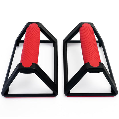Summit Grips Premium Push-Up Handles for Strength Training, Stackable, Wrist-Friendly, Ergonomic Grip for Home Gym Workouts - color: Red