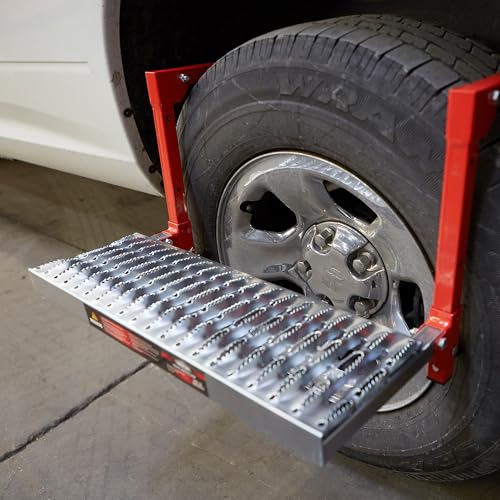 Ironton Truck Tire Service Step, 300 Lb Capacity, Fits Tires up to 13 in. Deep, Non-Slip Steel Platform, Folds Flat for Storage, Fully Assembled, for Trucks, SUVs and Semi Trucks