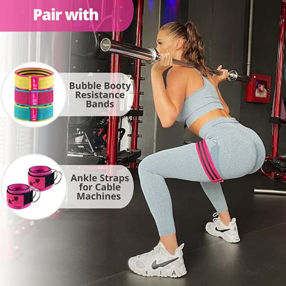Blood Flow Restriction Bands for Women Glutes with 4-Week Booty Bands Exercise Guide, Bfr Booty Occlusion Bands for Women, Booty Bands Legs and Butt, Blood Restriction Workout Bands for Squats - style: Pink Stripes