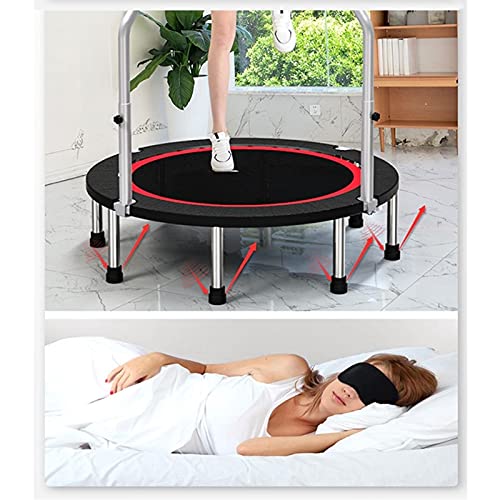 Trampoline 40in Mini Foldable Trampoline, Detachable and Adjustable Armrests, Indoor Outdoor Gym Exercise Sports Cardio Workout for Adults Children
