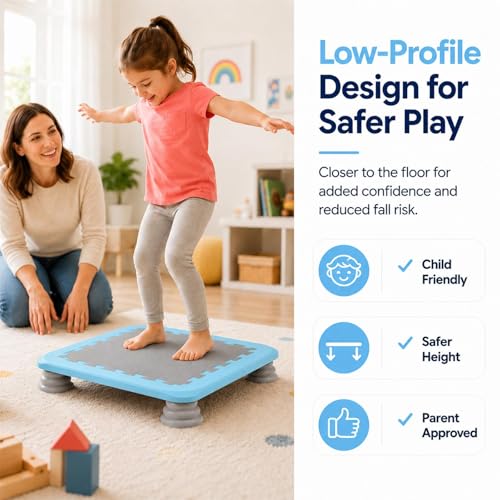 Mini Rebounder Trampoline for Kids – Springless Springlessbungee Design, EVA+PP Jump Surfaces, Non-Slip Feet, Quick Assembly, Space-Saving Size, Supports 220lbs, Perfect for Indoor, Backyard