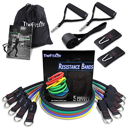 TheFitLife Resistance Bands Set for Women & Beginners – Home Workout Equipment with Handles, Door Anchor & Ankle Straps, Exercise Bands for Rehab, Yoga & Fitness