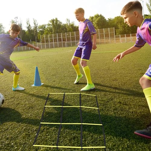 Kisangel Football Ladder: Nine-Square Agility Ladder for Soccer Training - Athletic Speed Training Tool for Footwork - Football Agility and Fitness Workouts Supply