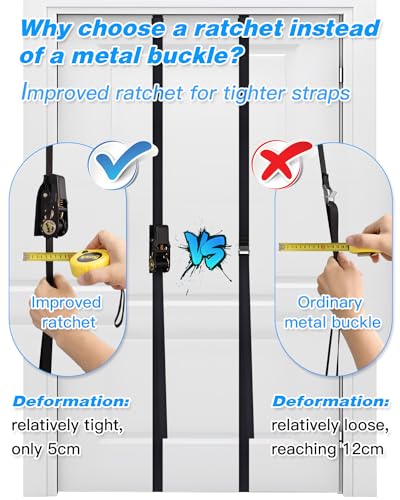 Upgrade Door Anchor Strap for Resistance Bands Exercise, Multi Points Anchor Straps with 7 Loops+ 7 D Rings, Home Gym Workout Equipments with Ratchet Adjust Tighten Straps Not Loose, Sturdy - style: Door Anchor+Resistance Bands Set