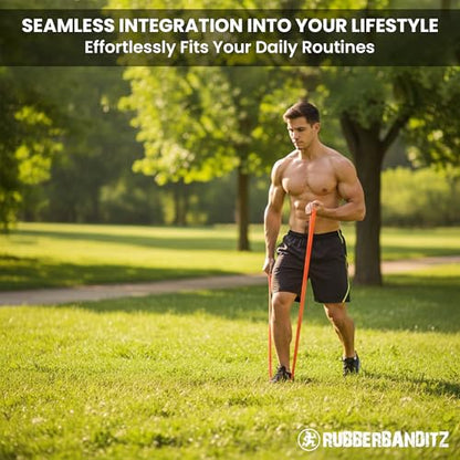 Rubberbanditz Pull Up Assist Resistance Bands Heavy Duty Loop Exercise Workout Bands for Powerlifting, Mobility, and Stretching - color: Black