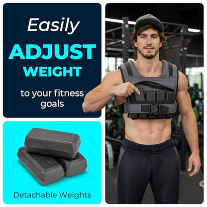 Weighted Vest Adjustable for Men and Women – Workout Weight Training Vest for Fitness, Running, Strength, Exercise & Cross Training