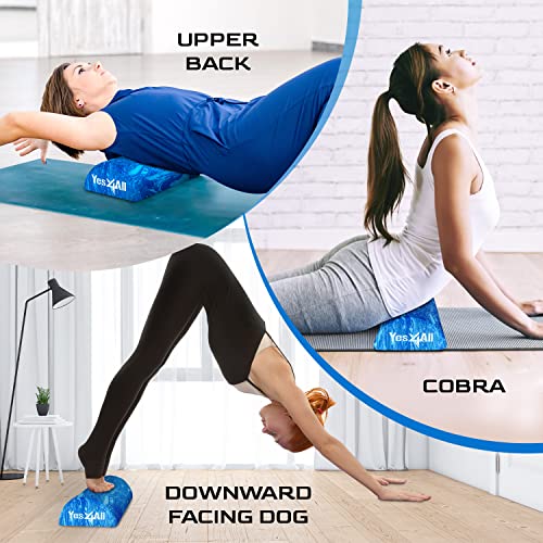 Yes4All EVA Firm Foam Roller for Stretching, Half Yoga Back Roller for Muscle Massage for Pilates, Yoga, Balance & Core Exercises - 12/36 inches