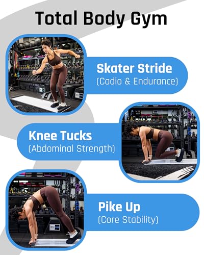 6ft / 5ft Slide Board for Exercise - with Booties & Polish - Sports Cardio Equipment for Home Workouts - Hockey training, Sliders for Working Out, Slide & Balance Board for Agility & Rehab