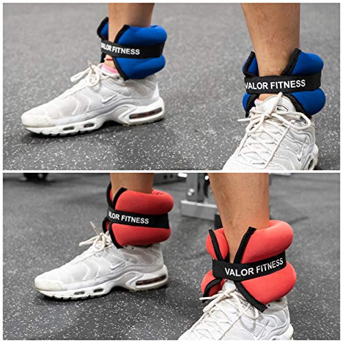 Valor Fitness Wrist or Ankle Weight Sets - 2 lb Pair or 3 lb Pair Plus Bundle Option- Velcro and Steel Loop Closure - Home Gym Workout Gear