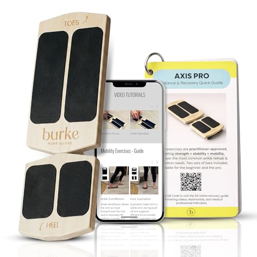 Ankle Balance Board & Foot Strengthener | Single-Leg Axis Board for Plantar Fasciitis Relief & Physical Therapy | Foot Stretcher for Sprained Ankle & Achilles Tendonitis | Non Slip Wooden Slant Board