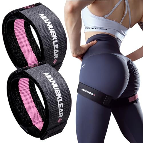 MANUEKLEAR Blood Flow Restriction Bands for Women Glutes Leg, Booty Bands for Women Butt Lift, BFR Occlusion Thigh Bands for Workout Squat Hip Building - color: Pink