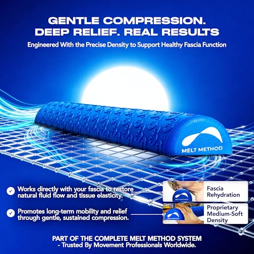 MELT Method 36 Inch Half Foam Roller for Back w/FasciaTherapy Technology - Low Density Soft Foam Roller for Physical Therapy - Half Round & Soft - Great for Pilates & Gentle Muscle Recovery