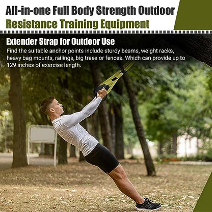 Home Resistance Training Kit, Resistance Trainer Exercise Straps with Handles, Door Anchor and Carrying Bag for Home Gym, Bodyweight Resistance Workout Straps for Indoor & Outdoor