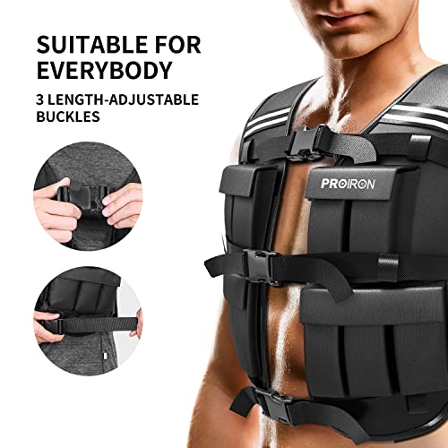 PROIRON Adjustable Weighted Vest 1-22lb/2-44lb,Strength Training Weight Vests for Men Women with Removable Weights, Body Weight Vest for Running Workout Walking Fitness Cardio,Home Gym Equipment - size: 1LB-22LB