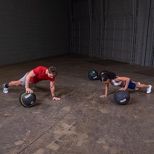 Body-Solid Heavy Rubber Medicine Ball - Non Bouncing Wall Balls for Strength Training, Weight Loss Workout, Core Exercise and Home Gym Fitness, Black - style: 20lbs.