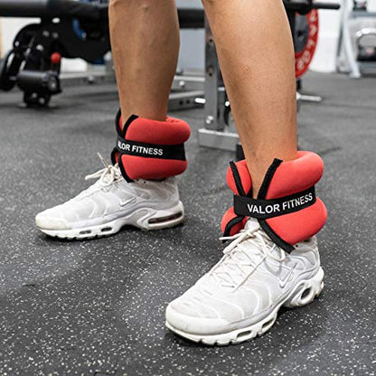 Valor Fitness Wrist or Ankle Weight Sets - 2 lb Pair or 3 lb Pair Plus Bundle Option- Velcro and Steel Loop Closure - Home Gym Workout Gear
