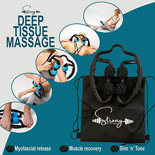 Foam Roller Deep Tissue Massager | Myofascial Massage Tools with Drawstring Gym Bag | Muscle Roller for Legs | Fit Roller Pro, High Density Foam Trigger Point Leg Circulation Massager