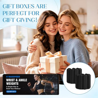 Wrist Weights, 2Pack Adjustable Ankle Weights for Women/Men, Silicone Weighted Bangles for Yoga, Pilates, Running & Walking, Arm & Leg Weights, 2lb