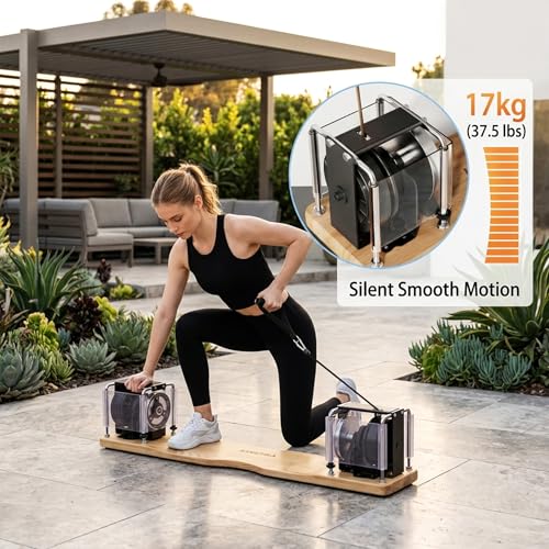 Portable Pilates Reformer Alternative – Adjustable Resistance Bar System for Full-Body Core, Legs & Glutes Training | Pilates Machine for Strength, Posture & Flexibility