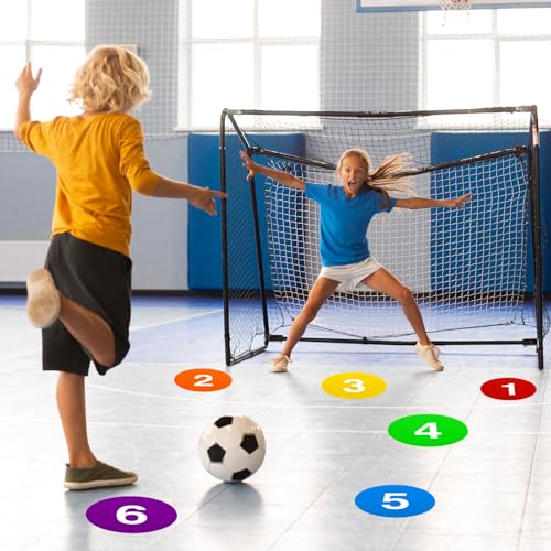JarThenaAMCS 12Pcs Spot Markers 9 Inch Non Skid Rubber Agility Poly Spots Flat Cones Floor Spots for Kids Sports Training Soccer Basketball Outdoor Classroom