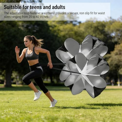 Drfeify Running Parachute Speed Training, Oxford Cloth Parachute with Adjustable Waist Belt for Power Acceleration Training