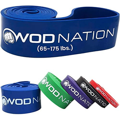 WOD Nation Pull Up Assistance Bands (10-175lbs Band) - Best for Pullup Assist, Chin Ups, Resistance Bands Exercise, Stretch, Mobility Work & Serious Fitness - 41 inch Straps