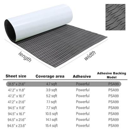 HZshark EVA Foam Boat Decking Sheet Universal DIY Surfboard Traction Pad Non-Slip Grip Mat Trimmable Sheet for Kayak RV Yacht Pool Skateboard Skimboard Step Green Yellow Orange Blue Dark Grey Black