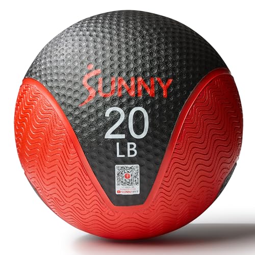 Sunny Health & Fitness Medicine Ball with Premium Dual Textured Grip - size: 20 LB