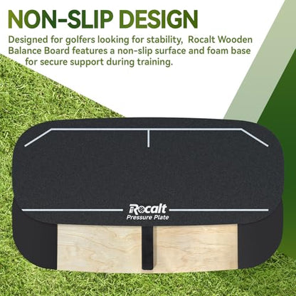 Rocalt Golf Pressure Plate, Golf Weight Shift Board Swing Trainer Aid, Balance Board for Pressure Shift, Tempo, Stability and Consistent Contact, Indoor Outdoor Golf Training Equipment for Men Women