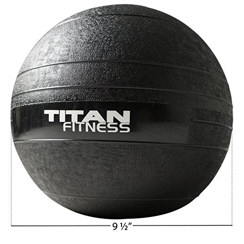 Titan Fitness Rubber Slam Ball, Dead Weight Ball Absorbs Impact, Minimal Bounce, Textured Surface for Strength and Conditioning, Cardio Workouts, Full Body Workout - style: 15 LB