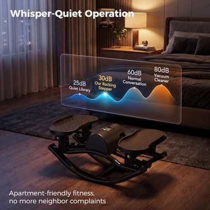 Rock Stepper Side to Side with Resistance Bands & Non-Slip Mat, 250LBS Loading Capacity, Digital Monitor, Lateral Rocking Stepper for Exercise at Home, Low-Impact Fitness for Knees and Joints