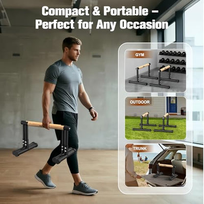 RELIFE REBUILD YOUR LIFE Dip Bar for Home Gym Training 400LBS Parallel Bars - color: Black-04