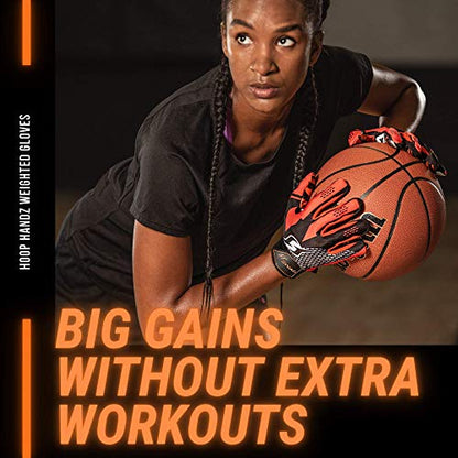 HOOPSKING Hoop Handz Basketball Weighted Training Gloves (Anti-Grip), Over 3 lbs. Per Pair, More Powerful Dribbling