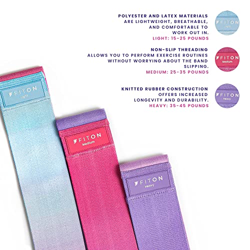 FitOn Resistance Bands 3 Pack Loop Bands for Home Gym Workout Training