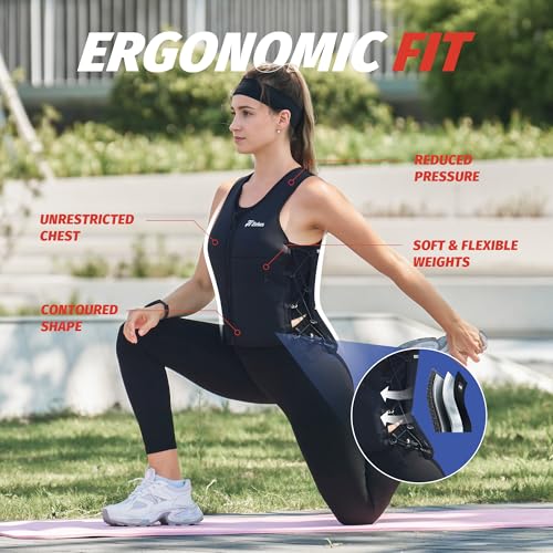 ZELUS Weighted Vest Woman, Adjustable Weighted Vest 1-10lb/ 1-15lb with Removable Z-Fit Soft Iron Weights, for Weight Loss Running Walking Rucking Strength Training, Reflective & Pocket Design - size: 10LB&L