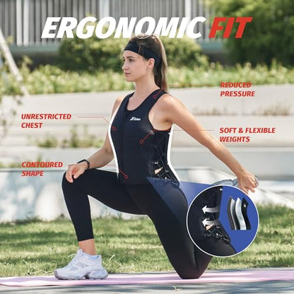 ZELUS Weighted Vest Woman, Adjustable Weighted Vest 1-10lb/ 1-15lb with Removable Z-Fit Soft Iron Weights, for Weight Loss Running Walking Rucking Strength Training, Reflective & Pocket Design - size: 10LB&L