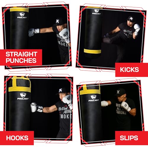 4 ft 80lb Heavy Boxing Punching Bag, Muay Thai, MMA, Strength Training Equipment, Hanging, Rhino Logo, Two Tone