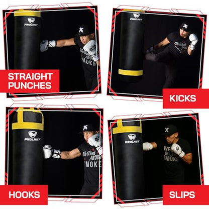 4 ft 80lb Heavy Boxing Punching Bag, Muay Thai, MMA, Strength Training Equipment, Hanging, Rhino Logo, Two Tone