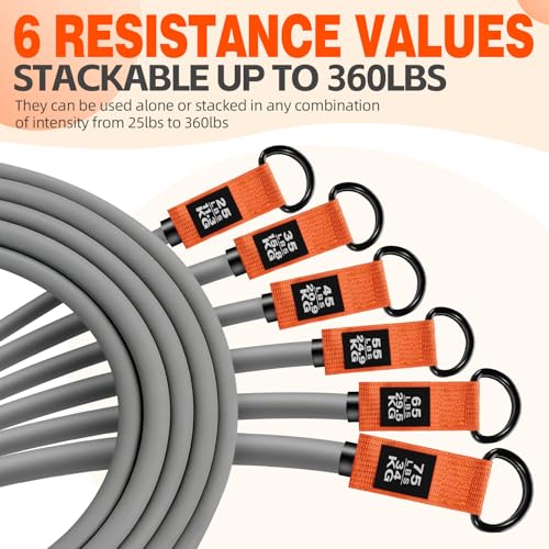 2 in 1 18PCS Heavy Resistance Bands & Assisted Pull Up Bands Combo – 300LBS/225LBS with Non-Slip Handles, Ankle Straps, Door Anchor, Adjustable Bands & Foot Pedals for Strength Training