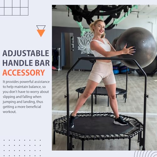 Adjustable Handle Bar Accessory for 40" Round Fitness Trampolines Non-Slip Cushy Rebounder Handle Accessory 4 Levels Adjustable Easy Assembly Trampoline Not Included