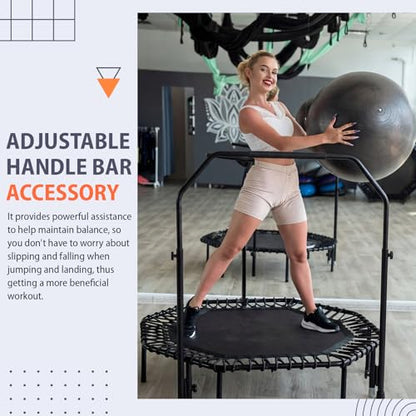 Adjustable Handle Bar Accessory for 40" Round Fitness Trampolines Non-Slip Cushy Rebounder Handle Accessory 4 Levels Adjustable Easy Assembly Trampoline Not Included