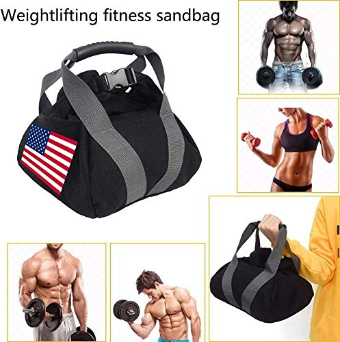 2 Pcs Adjustable Canvas-Kettlebell-Sandbag wtih Handle for Training Home Training, Yoga, Fitness (National Flag)