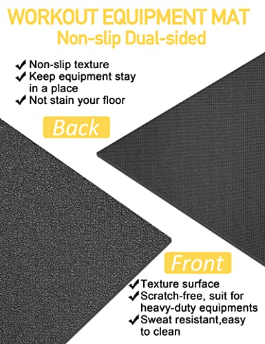 Treadmill Mat,60" x 30",6mm Thickness Exercise Equipment Mat for Carpet Hardwood Floors, Compatible with Walking Pad,Spin Bike,Elliptical Trainer,Rowing Machine