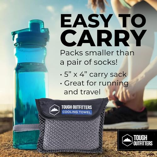 Tough Outdoors Cooling Towels for Neck Face - Neck Cooling Towel for Hot Weather Yoga Sports Golf Sweat - Instant Cold Towel